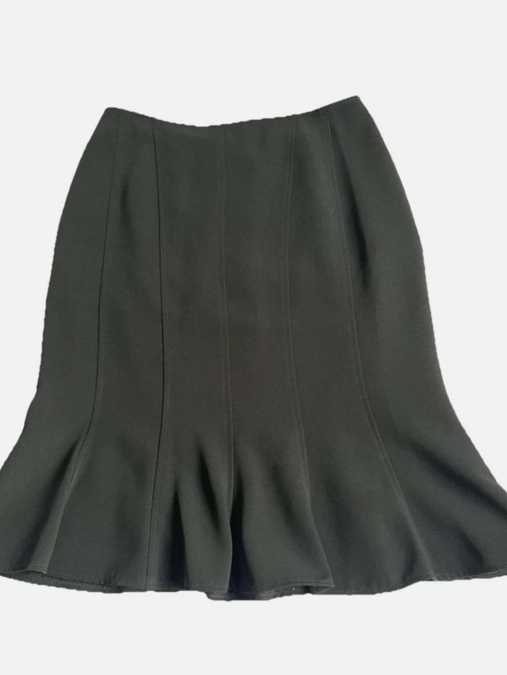 Y2K Fluted Midi Black Flare Skirt